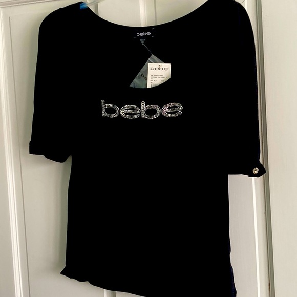 Bebe shirt size L with keyhole sleeve NEW WITH TAGS - Picture 1 of 3